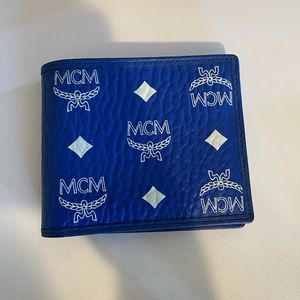 Mens blue MCM visetos wallet